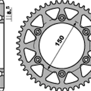 PBR zadní řetězové kolo 489 45 F KAWASAKI KX/KXF 125/250 '84-'20, KDX 200/220/250 '84-'06 (JTR489.45) (ŘETĚZ 520) (MADE IN ITALY) Poslední Šance